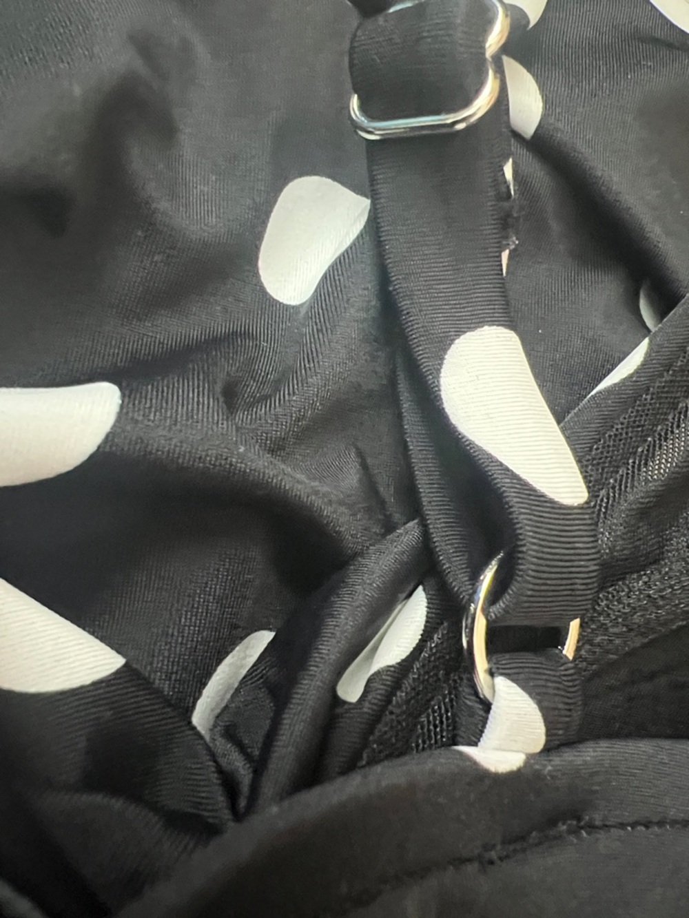 Swim Solutions Black White Polka Dot Tankini Top Size 8 Tummy Control NWT - Picture 5 of 8